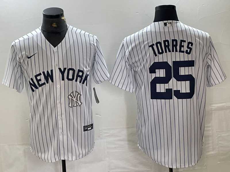 Men's New York Yankees #25 Gleyber Torres White 2024 Cool Base Stitched Jersey,We sell and wholesale Men's New York Yankees #25 Gleyber Torres White 2024 Cool Base Stitched Jersey on line form chian!